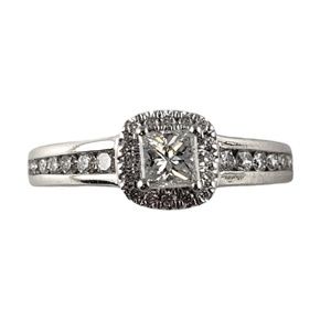 Vintage 14 Karat White Gold Diamond Engagement Ring Size 5.25 #13818